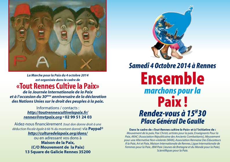Flyer pour la manifestation le 4 octobre 2014