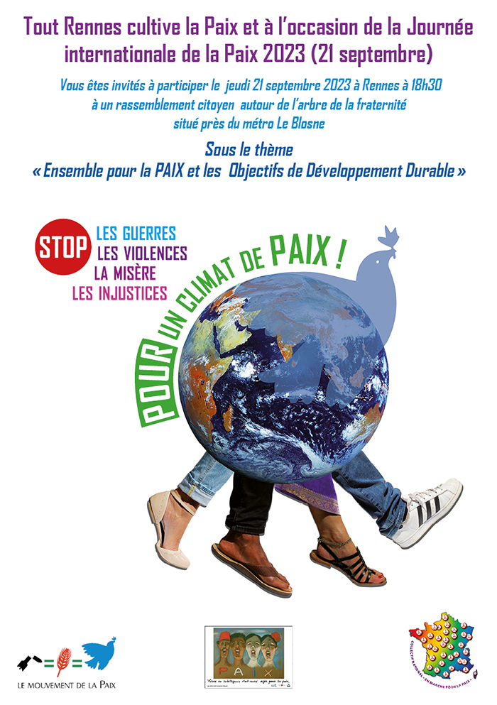 Tout Rennes cultive la Paix et à l’occasion de la Journée
internationale de la Paix 2023